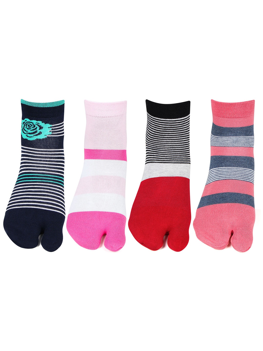 

Bonjour Women Pack Of 4 Assorted Ankle-Length Socks