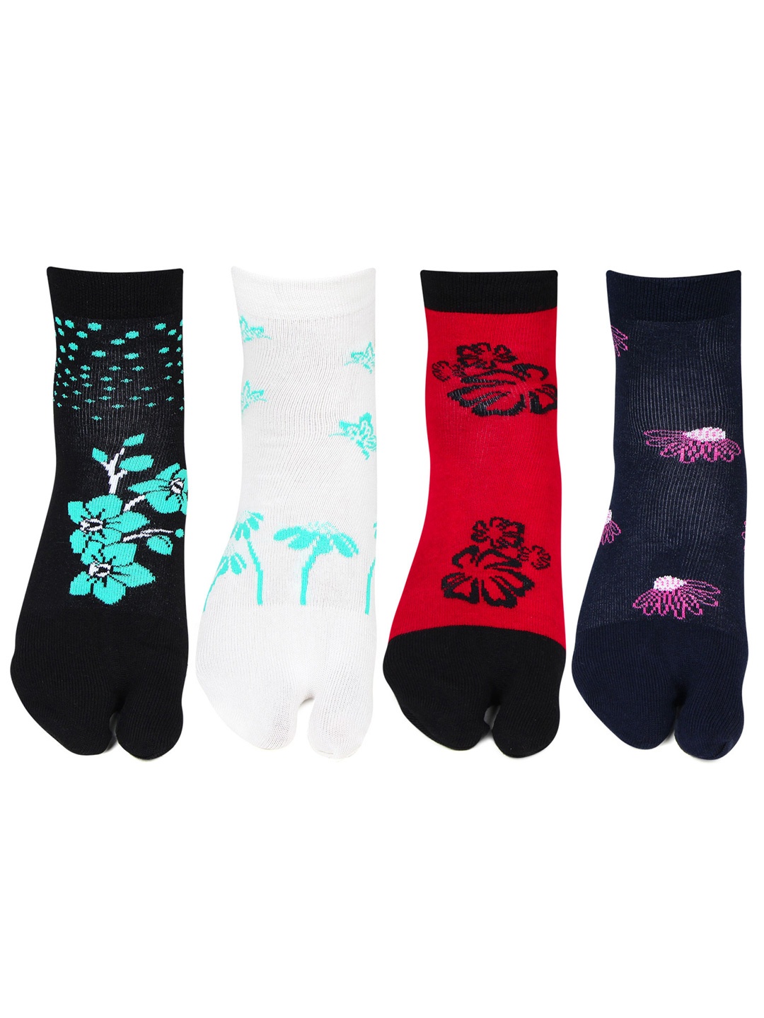 

Bonjour Women Pack Of 4 Assorted Above Ankle-Length Socks