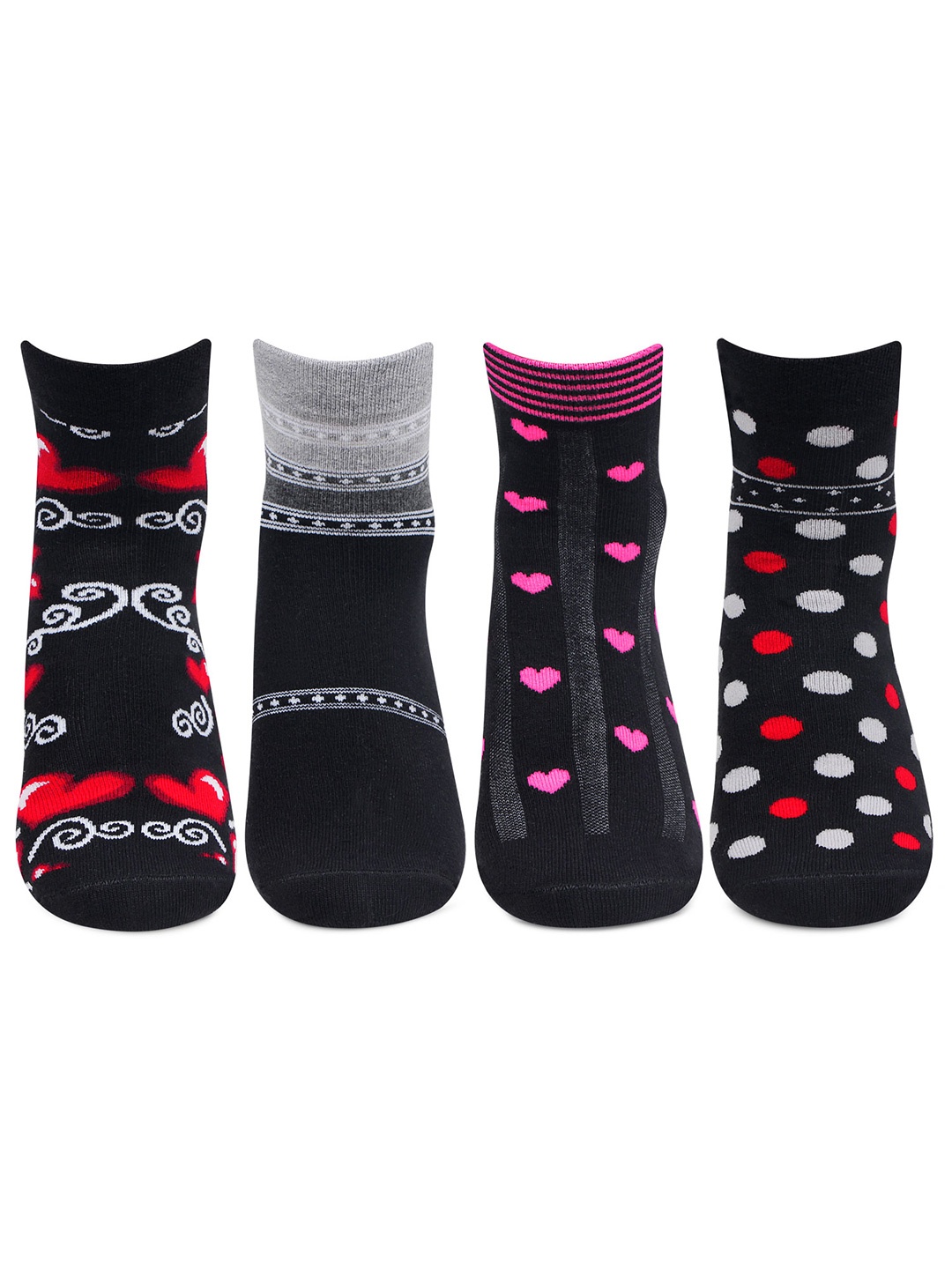 

Bonjour Women Pack Of 4 Assorted Above Ankle-Length Socks