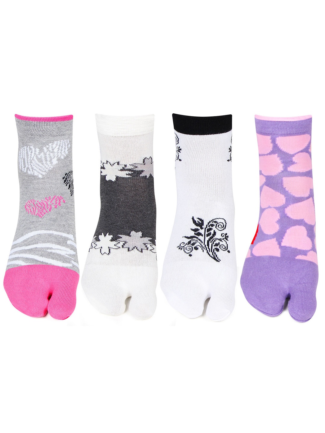 

Bonjour Women Pack Of 4 Assorted Above Ankle-Length Socks