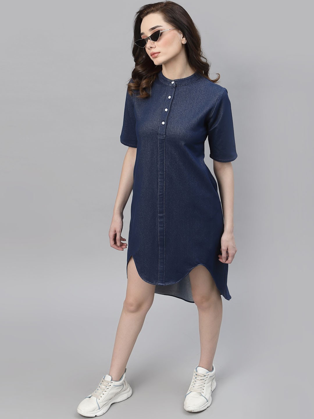 

Rigo Indigo Curved Bottom Dress, Navy blue