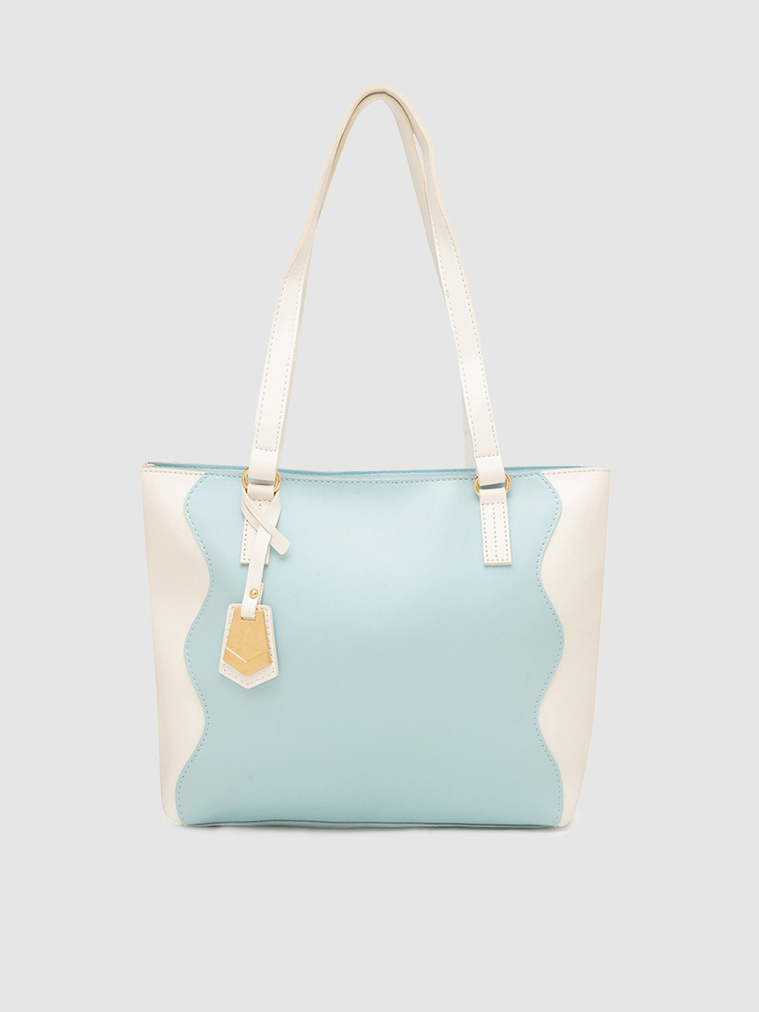 

Globus Blue Colourblocked PU Oversized Structured Shoulder Bag