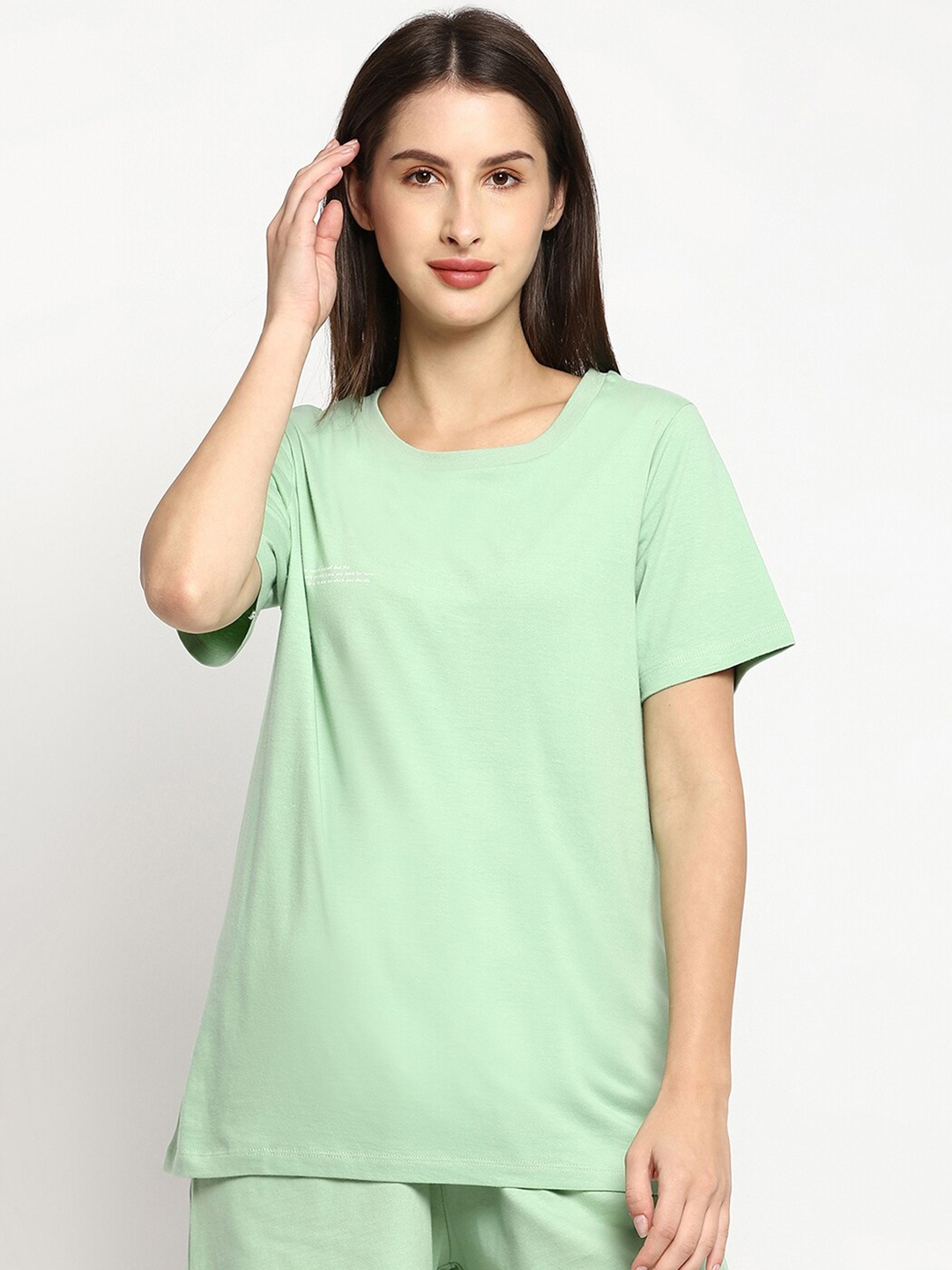 

R&B Women Green Cotton T-shirt