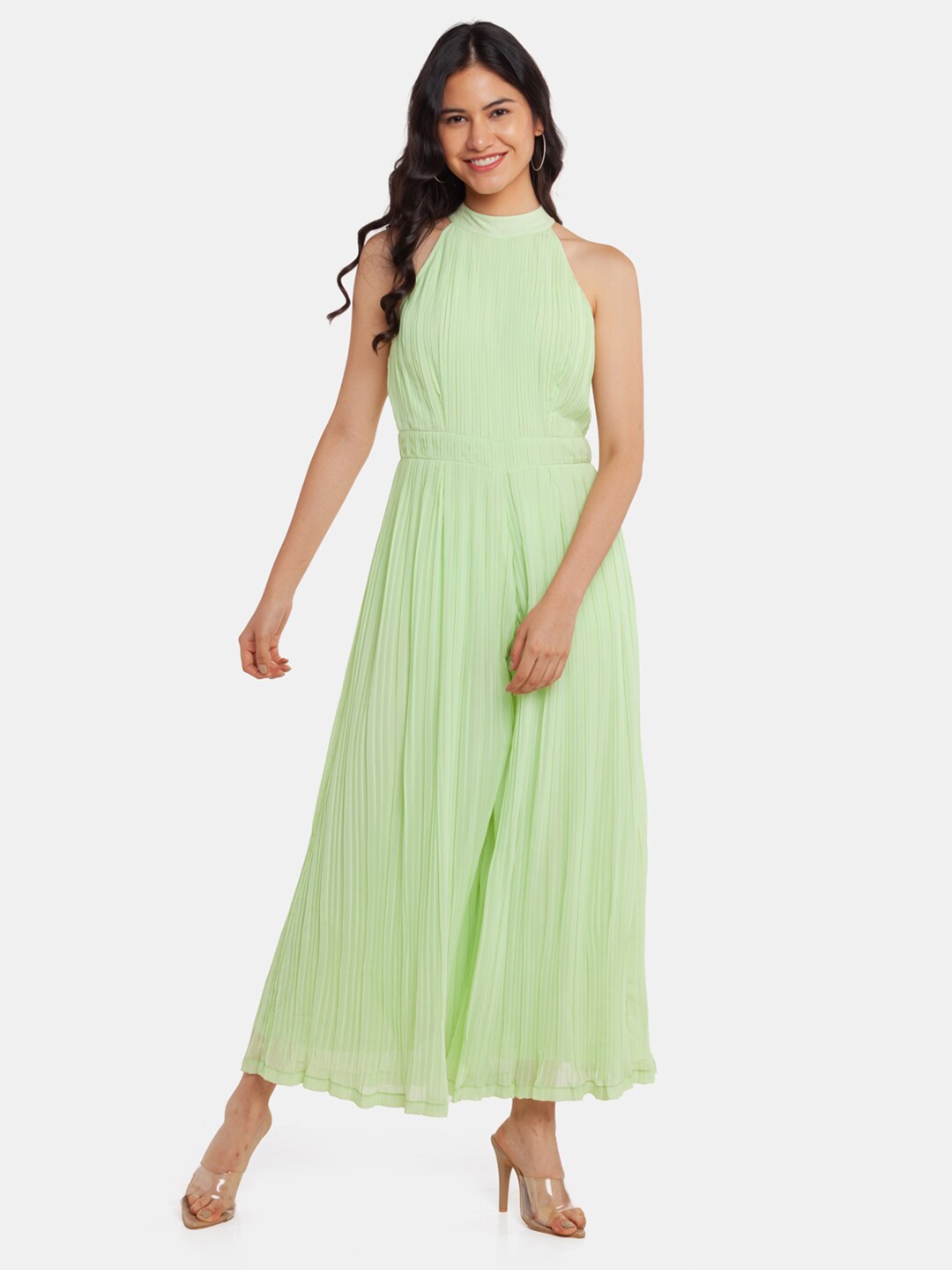 

Zink London Green Halter Neck Basic Jumpsuit