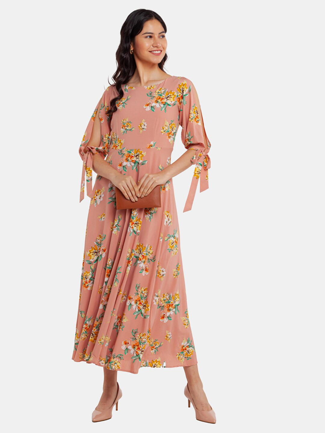 

Zink London Pink Floral Maxi Dress
