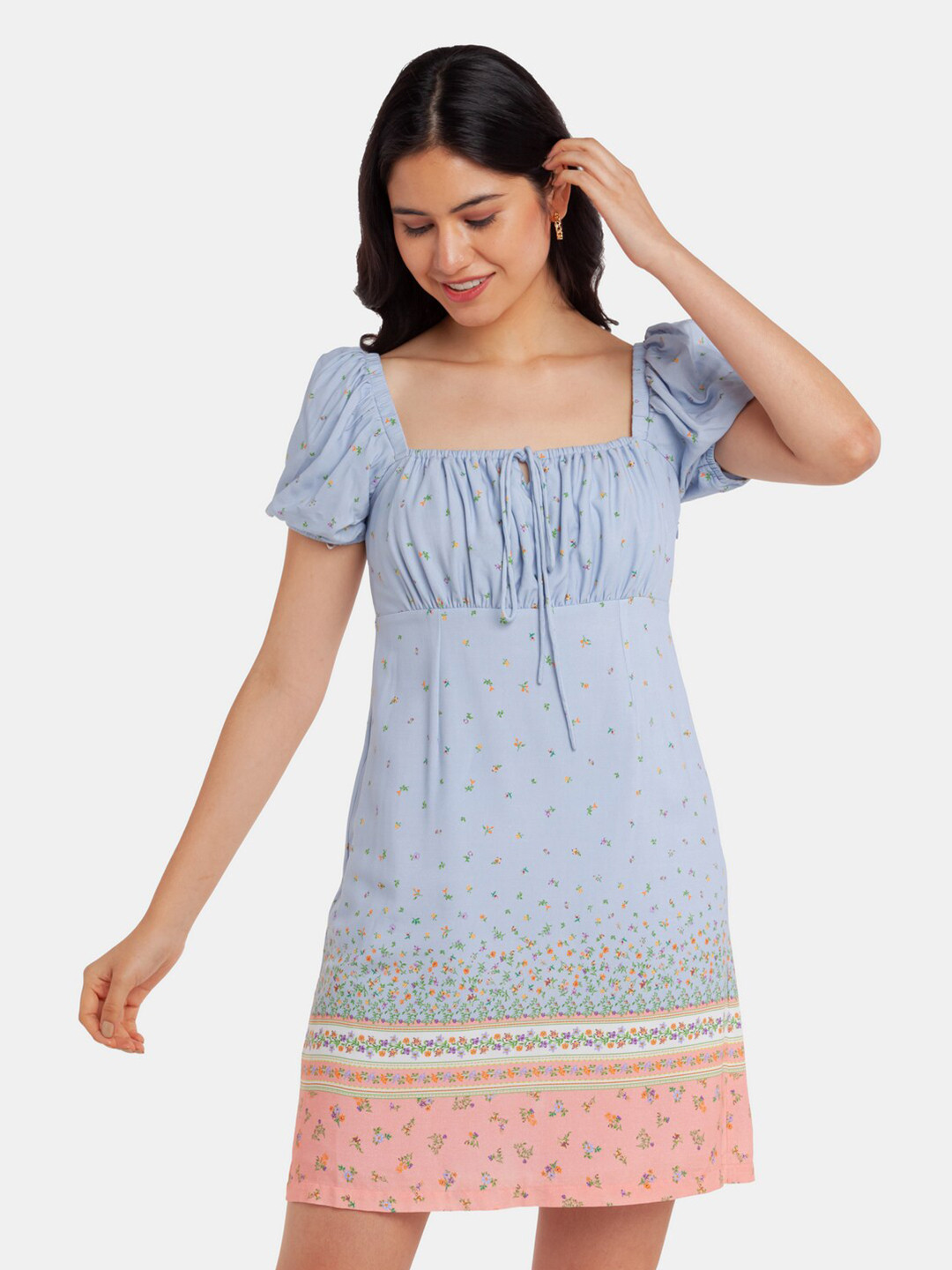 

Zink London Blue Floral Maxi Dress