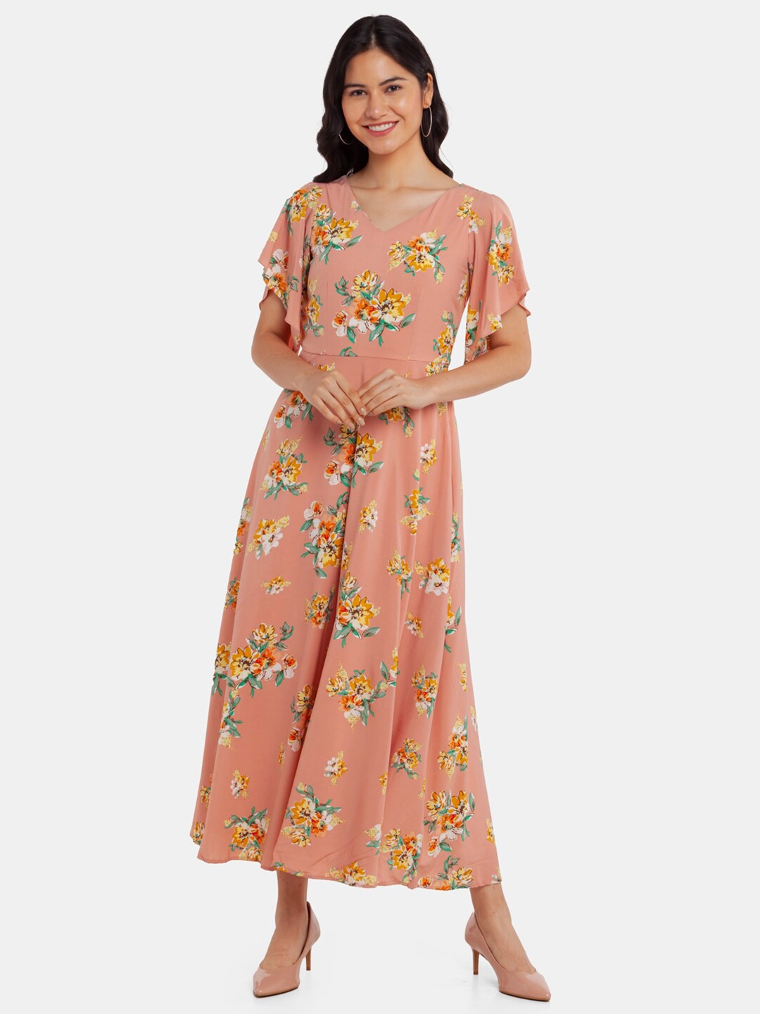 

Zink London Pink Floral Maxi Dress