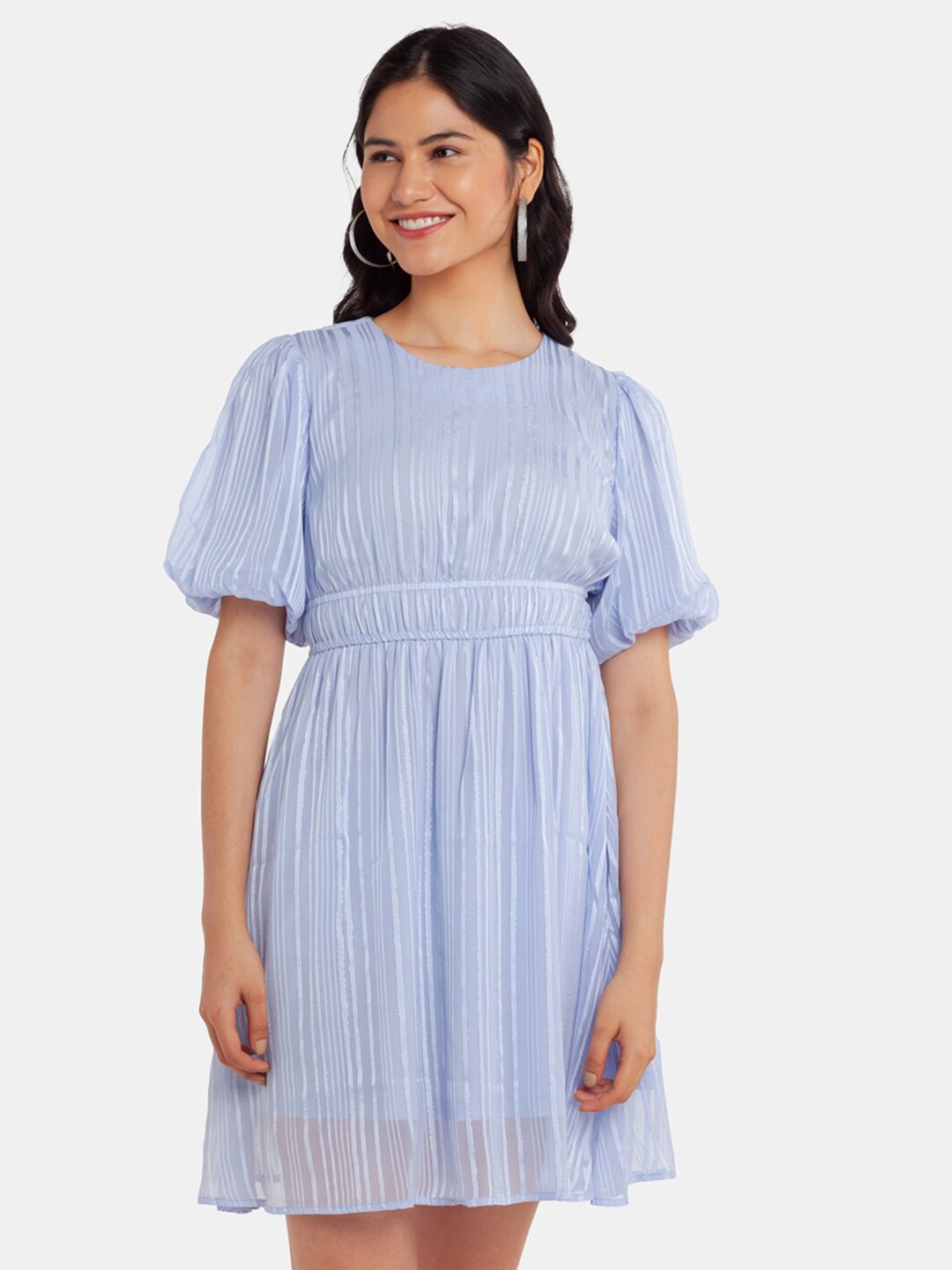

Zink London Women Blue Striped Dress