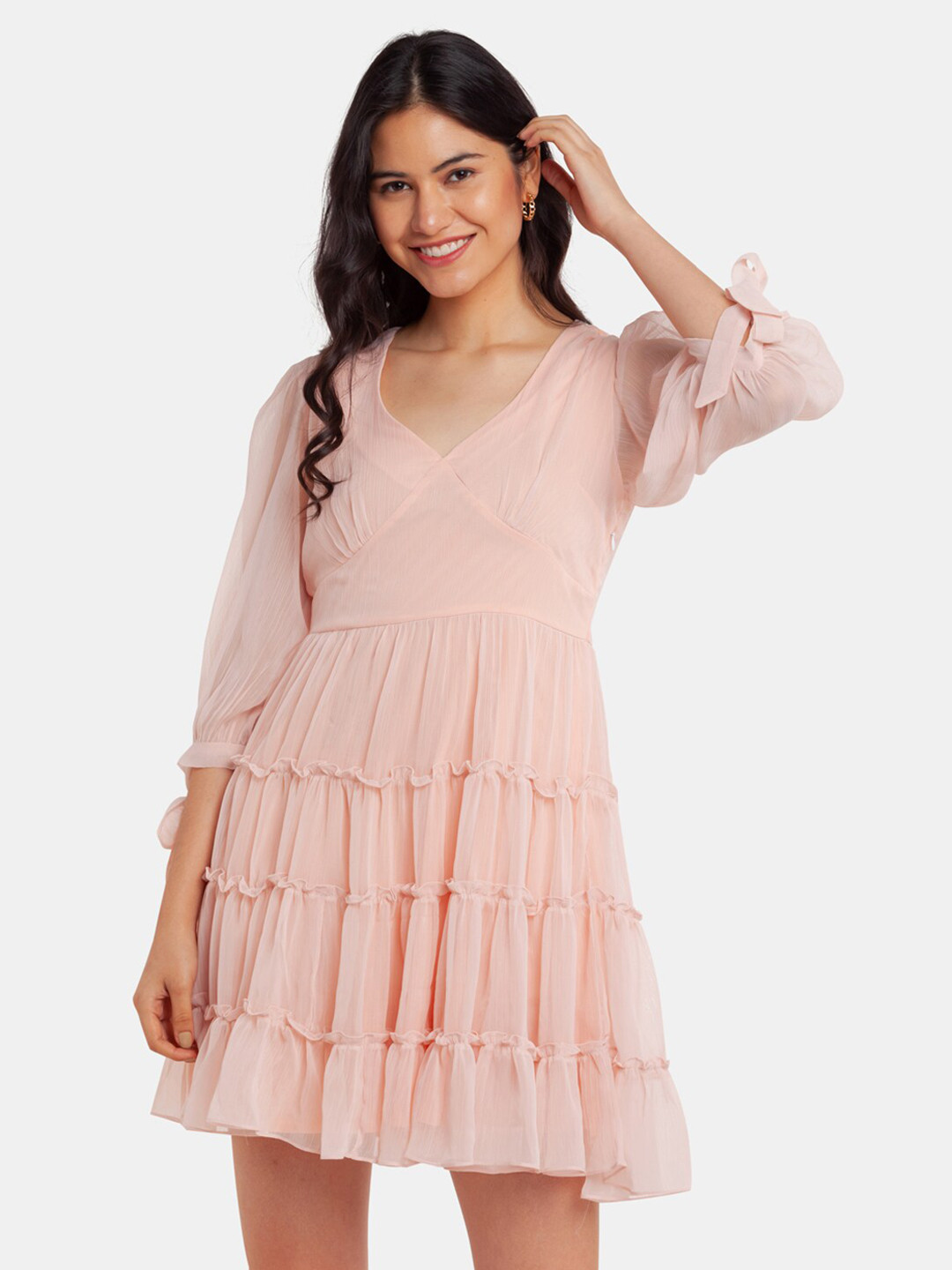 

Zink London Women Pink Solid Dress