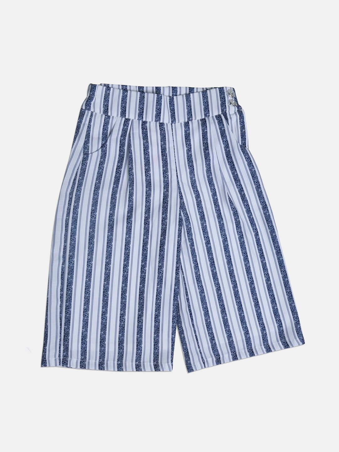 

Peppermint Girls Navy Blue Striped Culottes Trousers