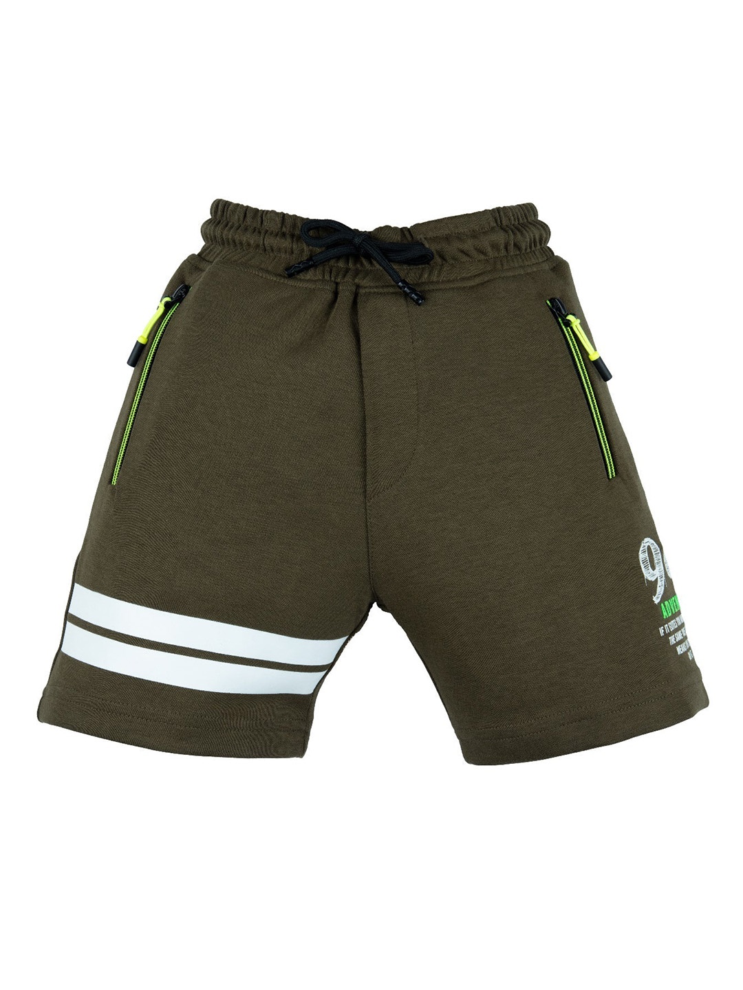 

Status Quo Boys Olive Green Printed Regular Shorts