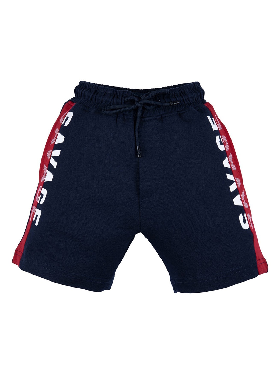 

Status Quo Boys Navy Blue Typography Printed Shorts