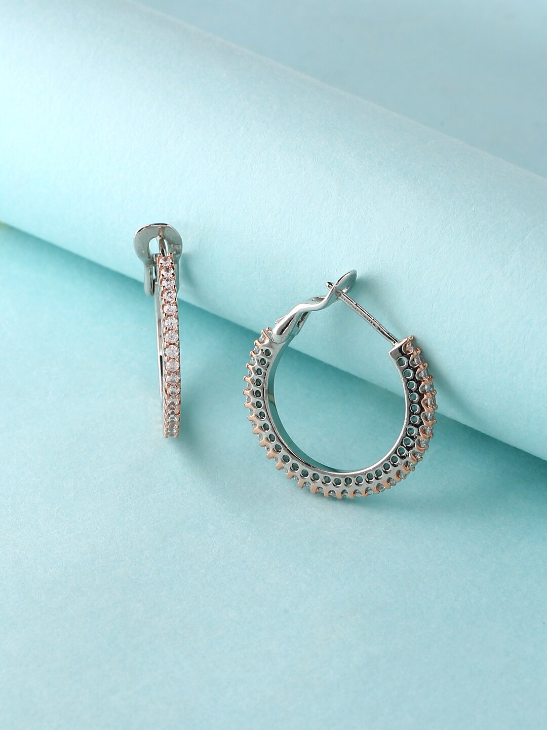

ADORN by Nikita Ladiwala Silver-Toned Circular Hoop Earrings