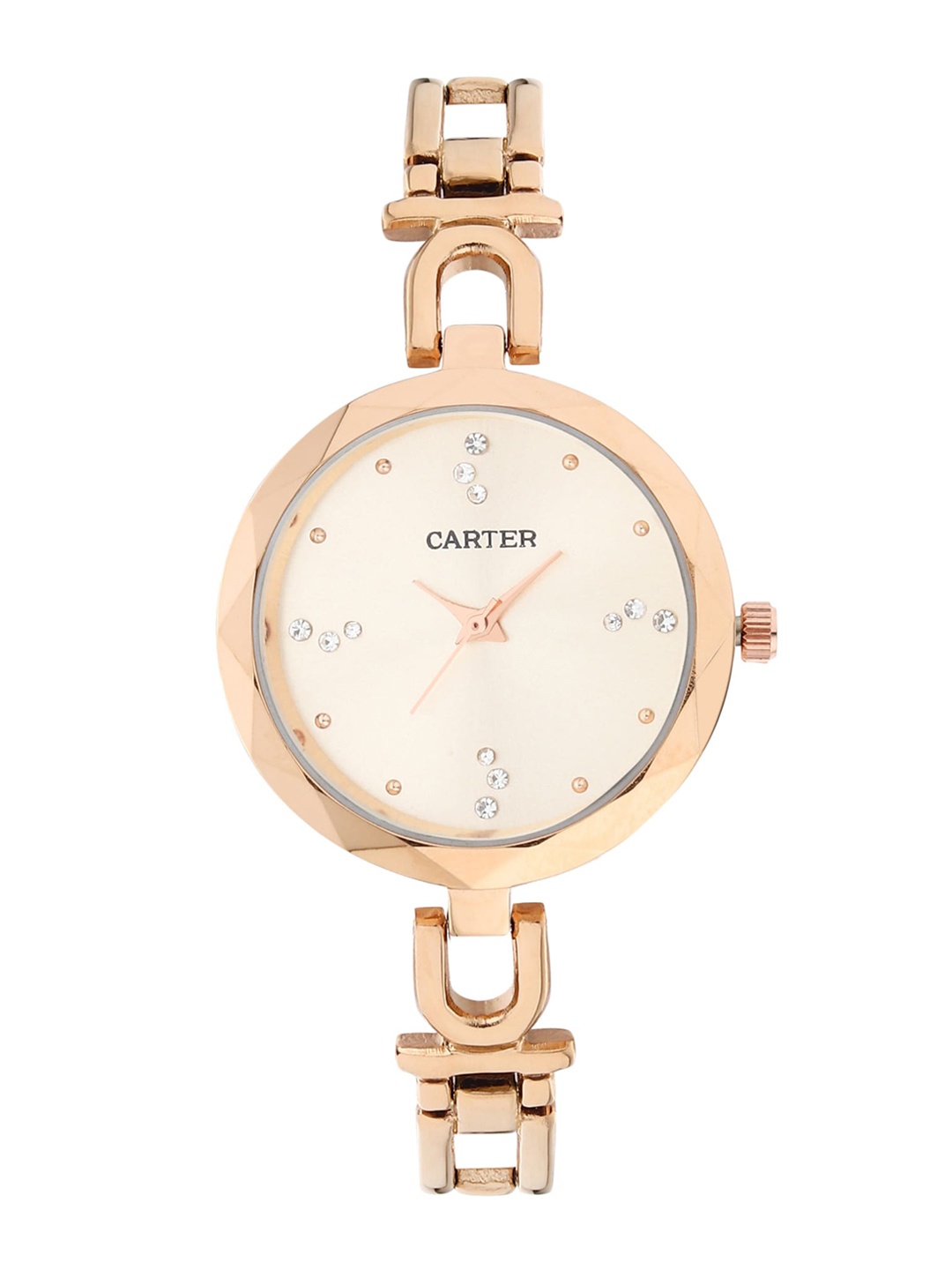 

Sandy D Carter Women Pack Of 2 Rose Gold-Toned Brass Embellished Dial & Rose Gold Toned Bracelet Style Straps Analogue Watch SD-Carter-16-RG-Rose