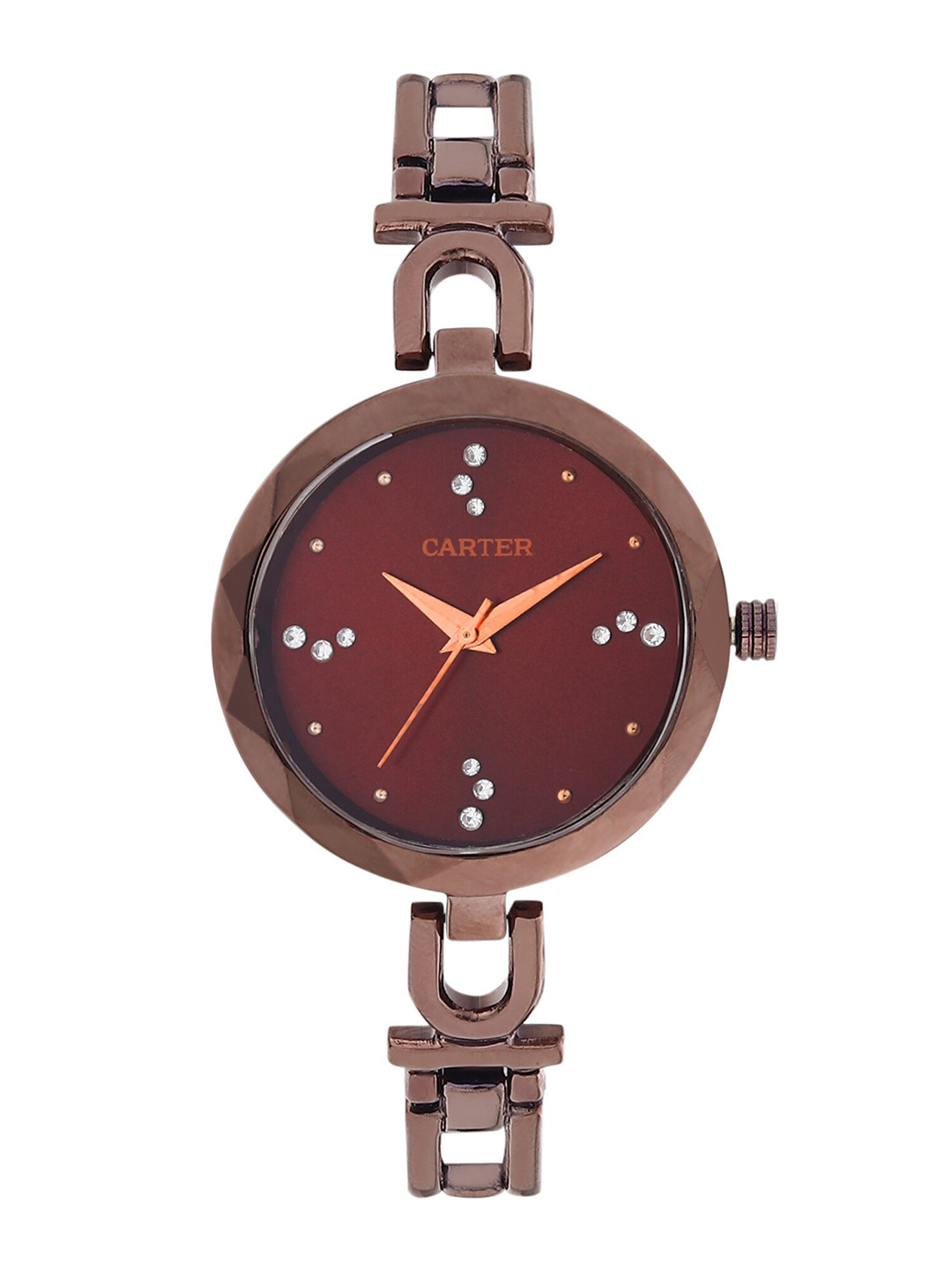 

Sandy D Carter Women Brown Brass Dial & Brown Bracelet Style Straps Analogue Watch