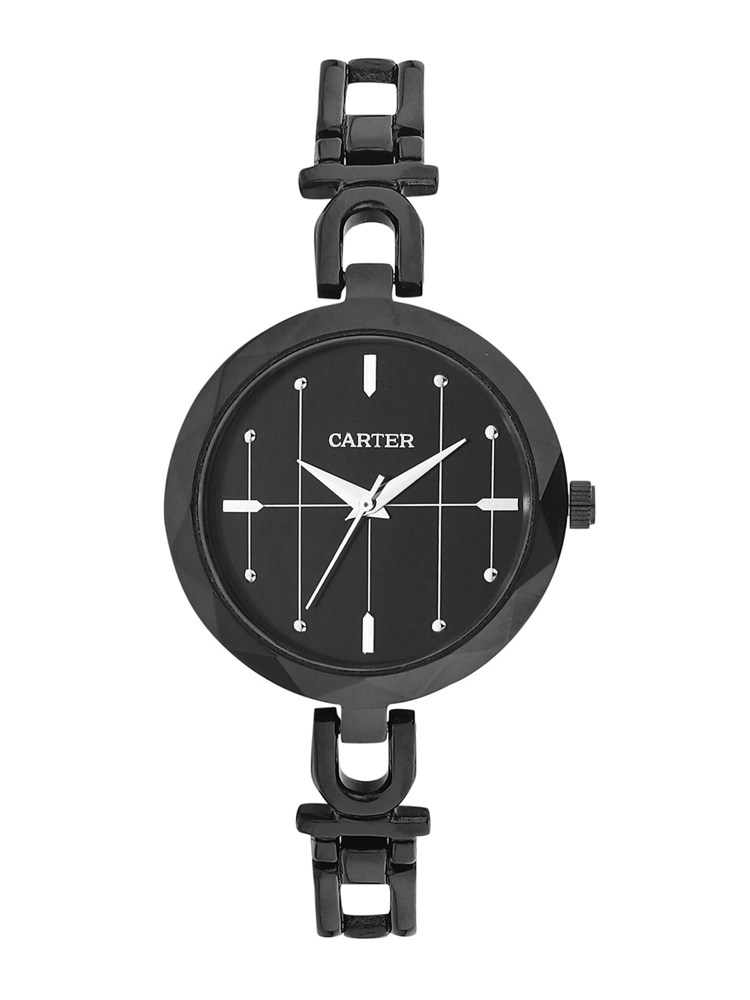 

Sandy D Carter Women Black Brass Dial & Black Bracelet Style Straps Analogue Watch