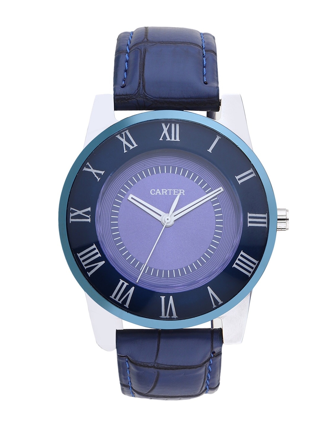 

Sandy D Carter Men Blue Brass Dial & Blue Leather Bracelet Style Straps Analogue Watch