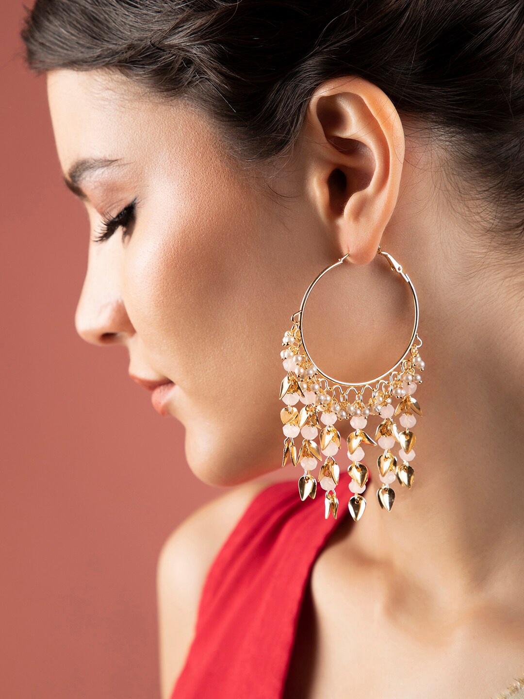 

Rubans Gold-Toned Circular Chandbalis Earrings