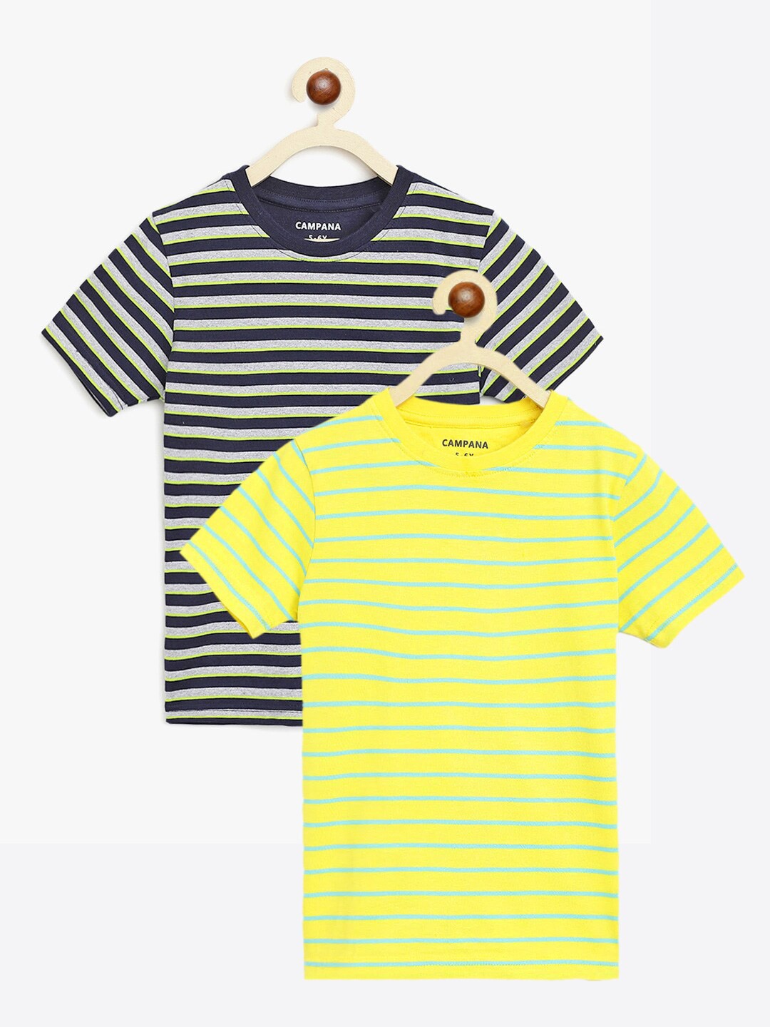 

Campana Boys Yellow & Blue 2 Striped T-shirt