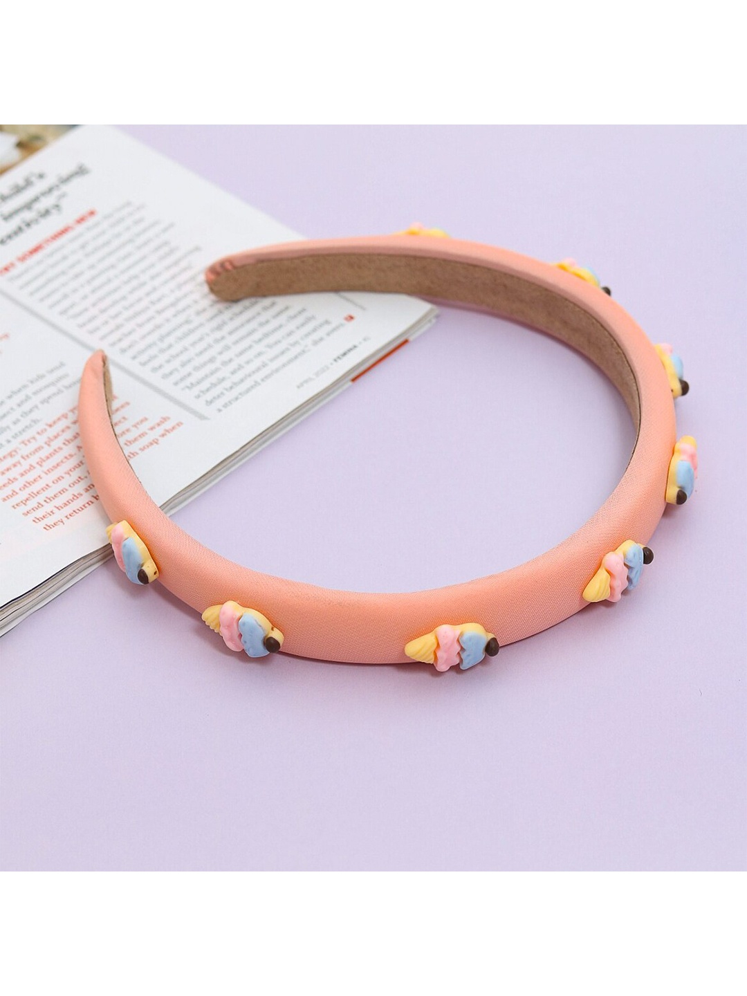 

Yellow Bee Girls Peach-Coloured Hairband