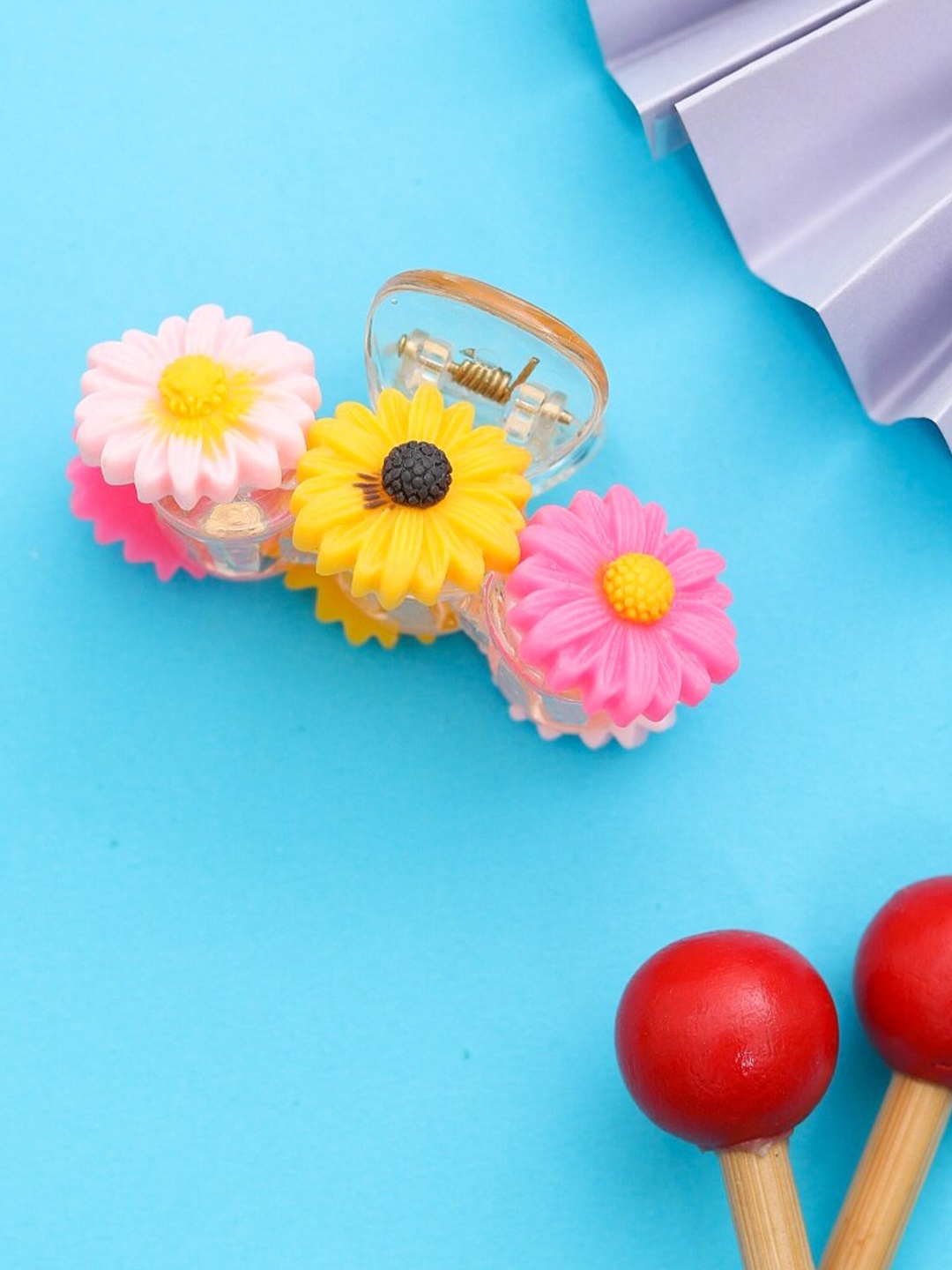 

Yellow Bee Girls Yellow & Pink Claw Clip