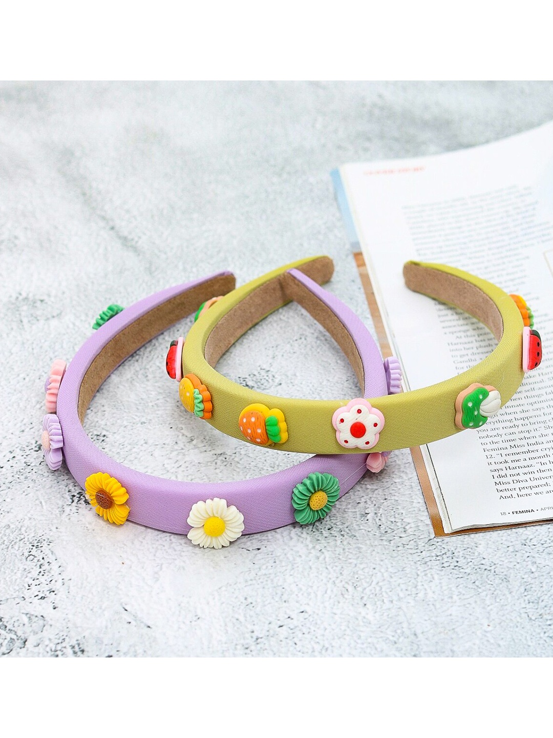 

Yellow Bee Girls Purple & Yellow Set of 2 Hair Accessory Hairbands