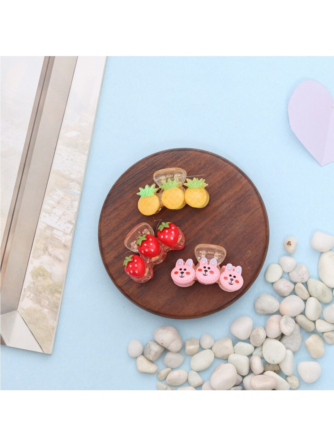 

Yellow Bee Girls Red & Pink Set of 3 Claw Clip