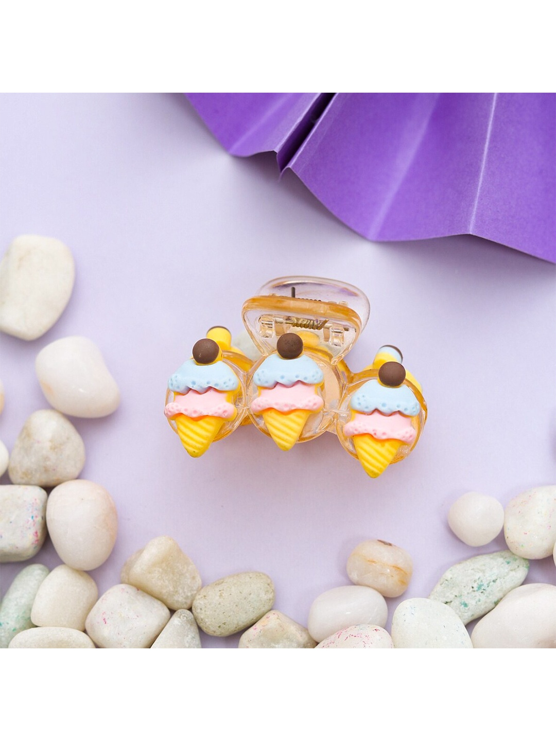 

Yellow Bee Girls Yellow & Pink Claw Clip