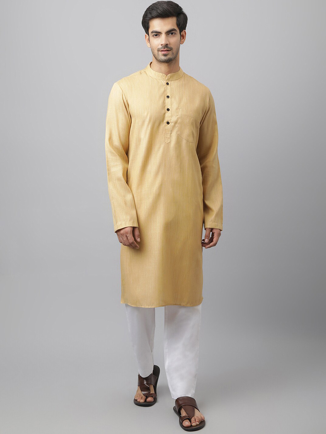 

Waahiba Men Beige Kurta