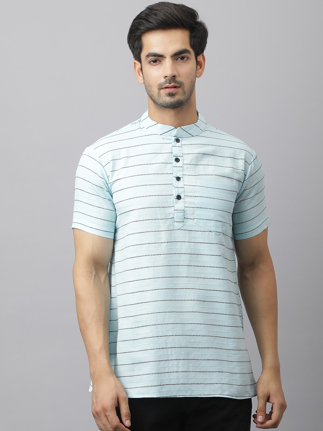

Waahiba Printed Cotton Short Kurta, Blue