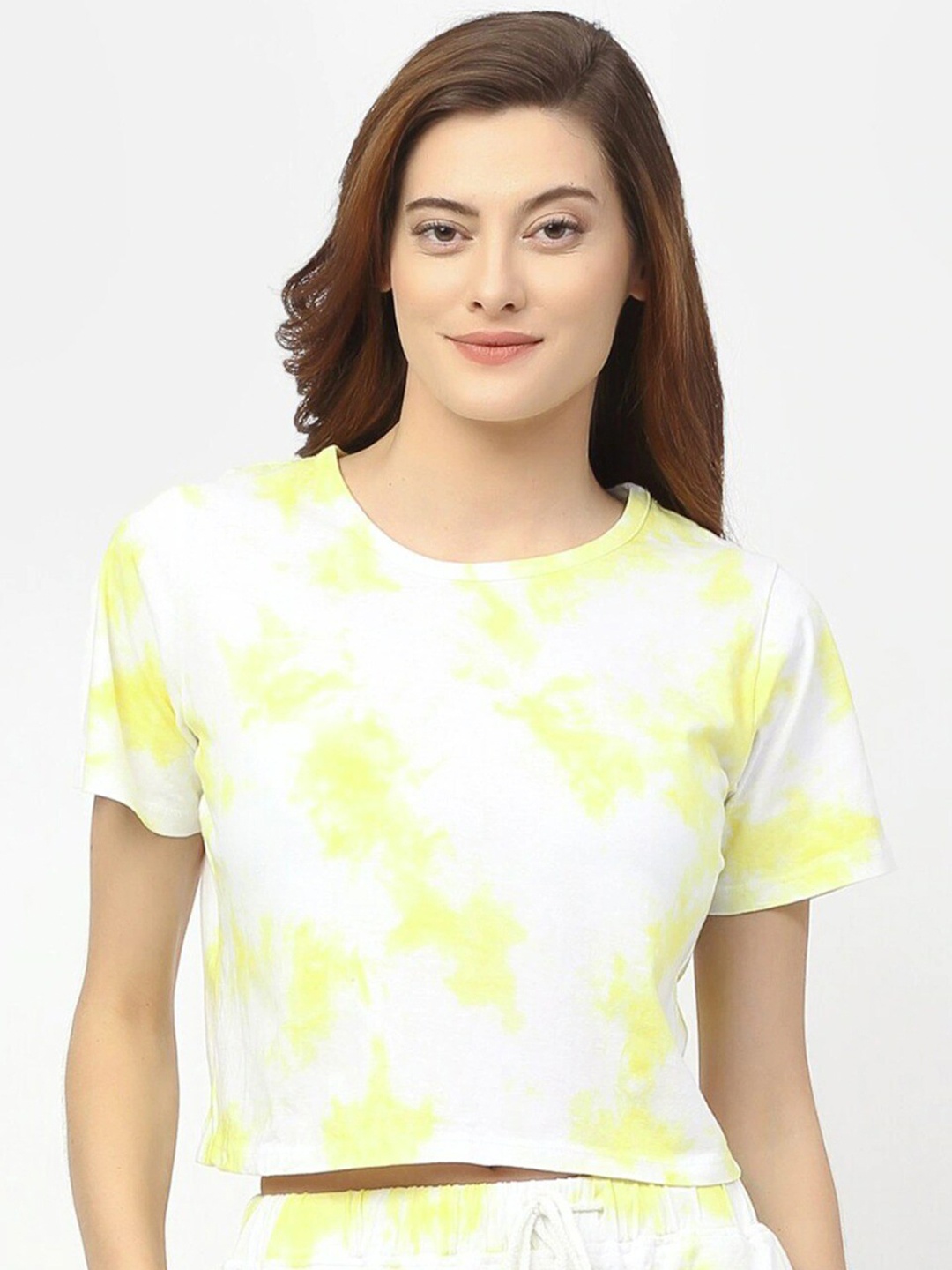 

Rigo Tie and Dye Print Crop Top, Yellow