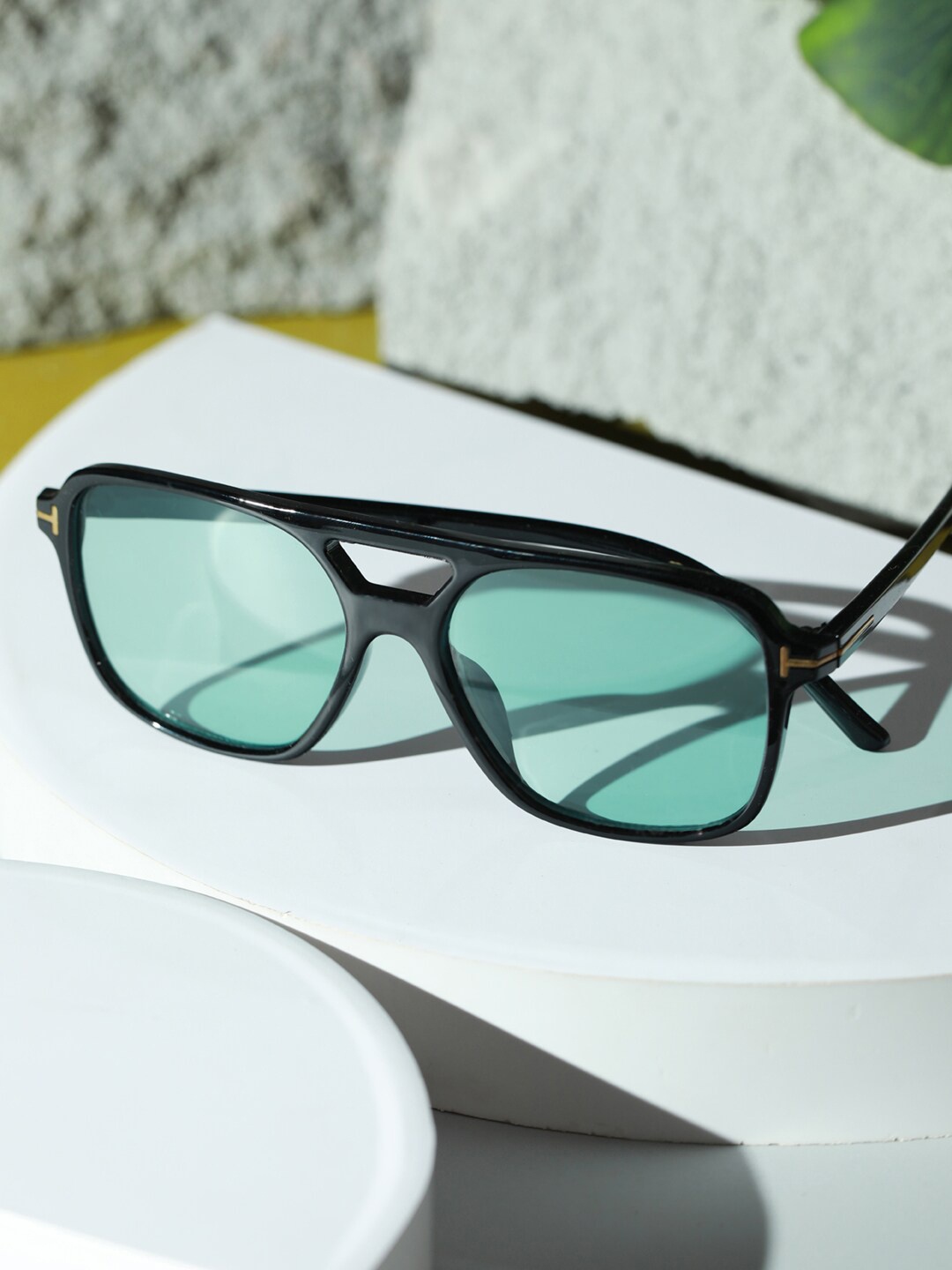 

Jazz and Sizzle Women Green Lens & Black Square Sunglasses with UV Protected Lens