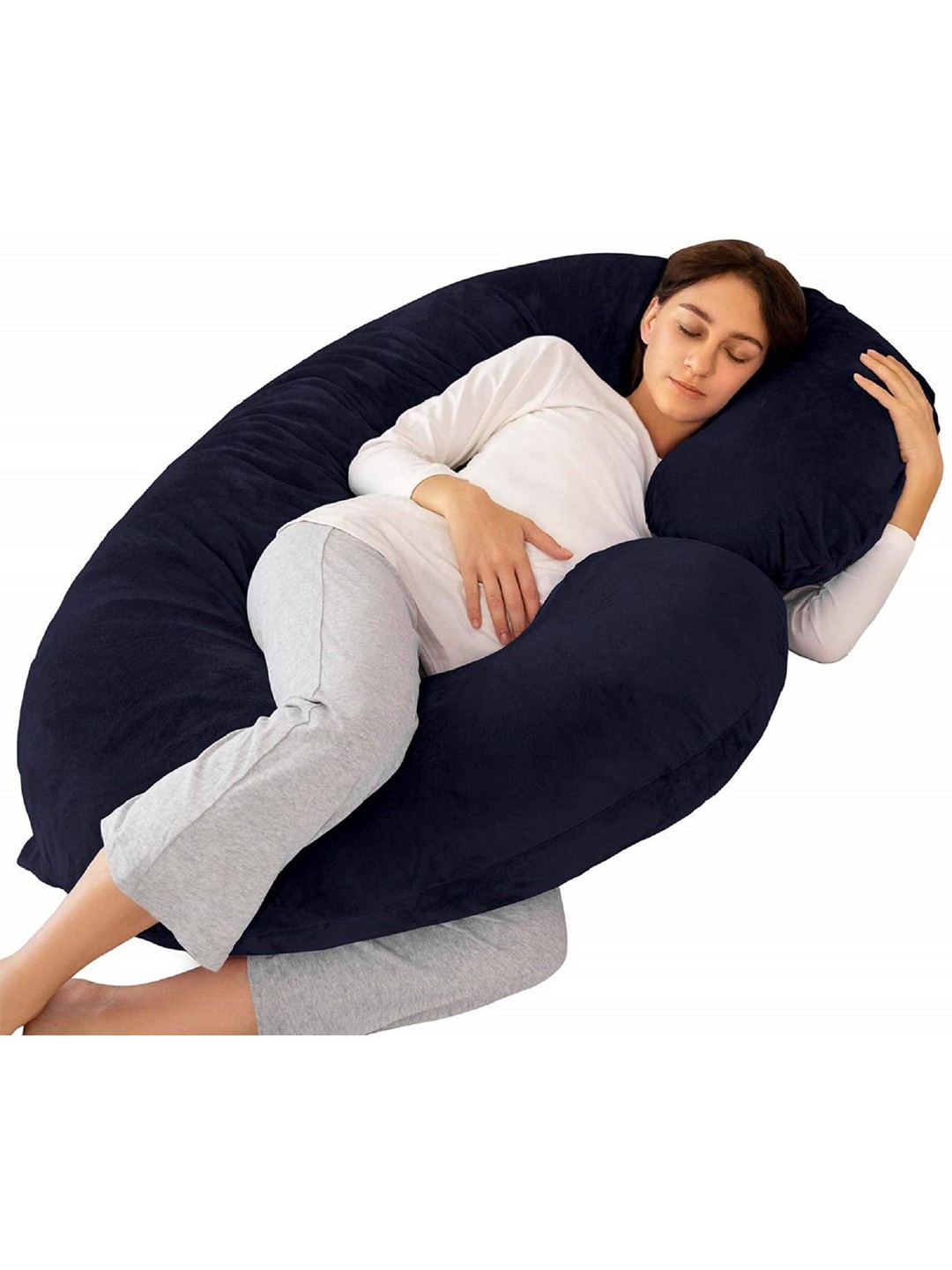 Pum Pum Black C Shape Maternity Pillows With Removable Zip Cover