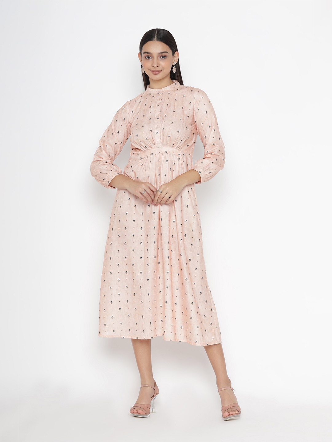 

SEW YOU SOON Women Orange Floral Midi Dress