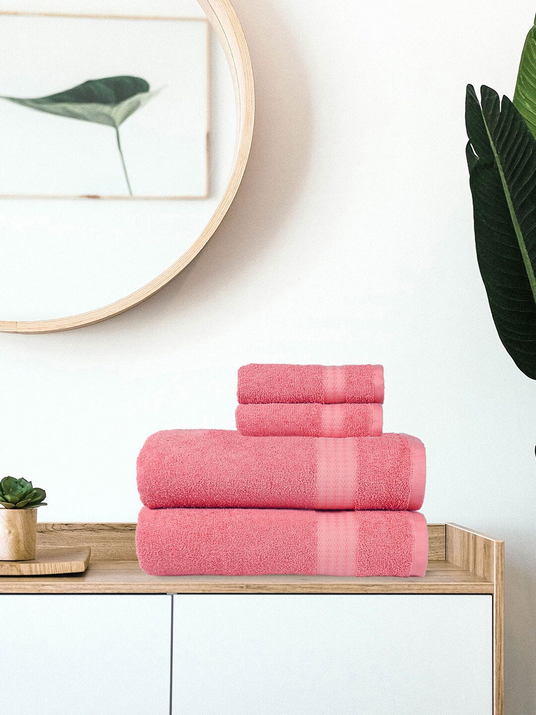 

Trident Set Of 6 Coral-Colored Solid 400 GSM Towel Set