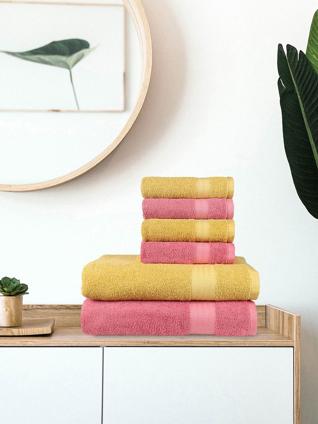 

Trident Pack Of 6 Yellow 400 GSM Cotton Bath Towels & Hand Towels