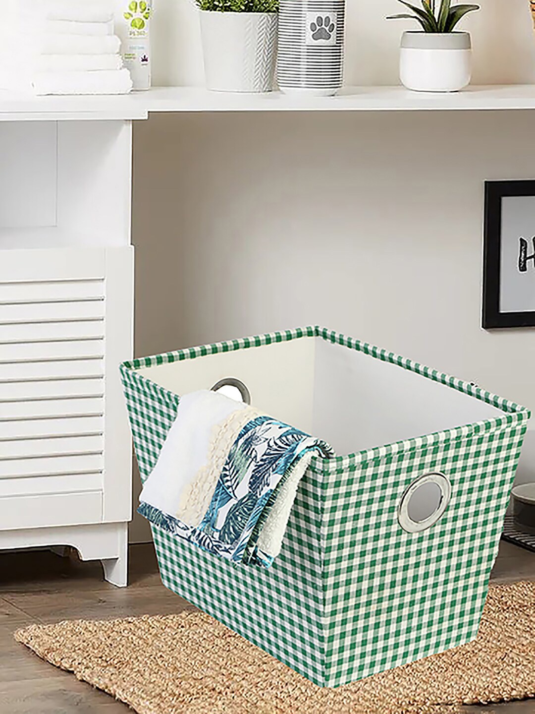 

My Gift Booth Green & White Checked Towel & Clothes Organizer