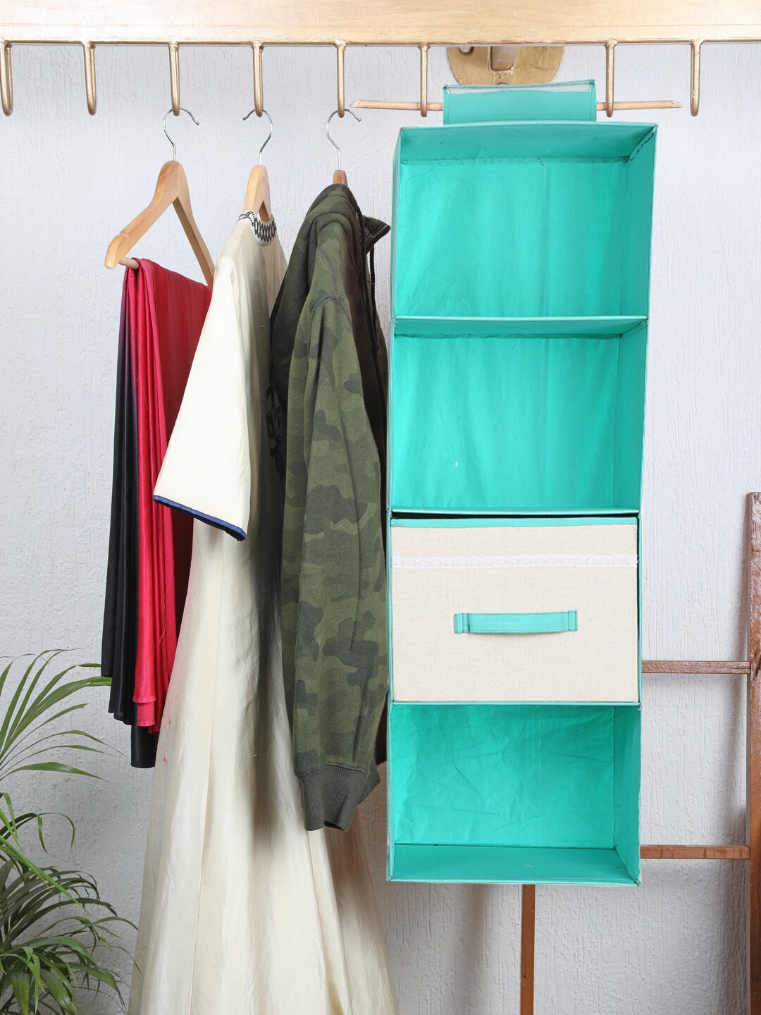 

My Gift Booth Mint-Blue Solid Hanging Storage Organizer