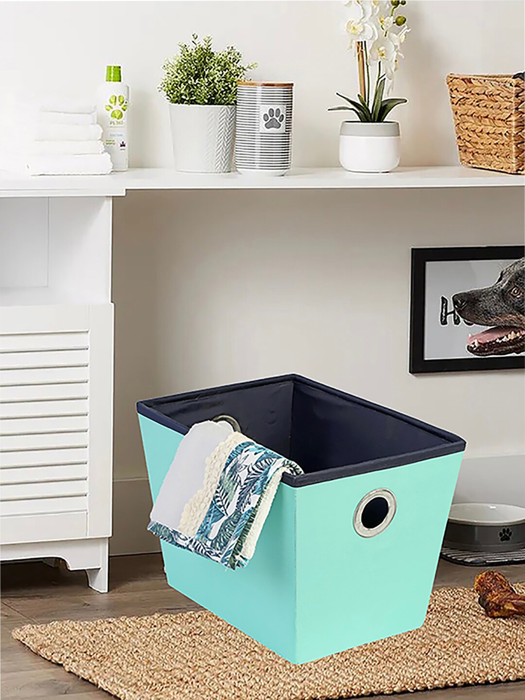 

My Gift Booth Mint Blue Solid Cloth Organisers, Green