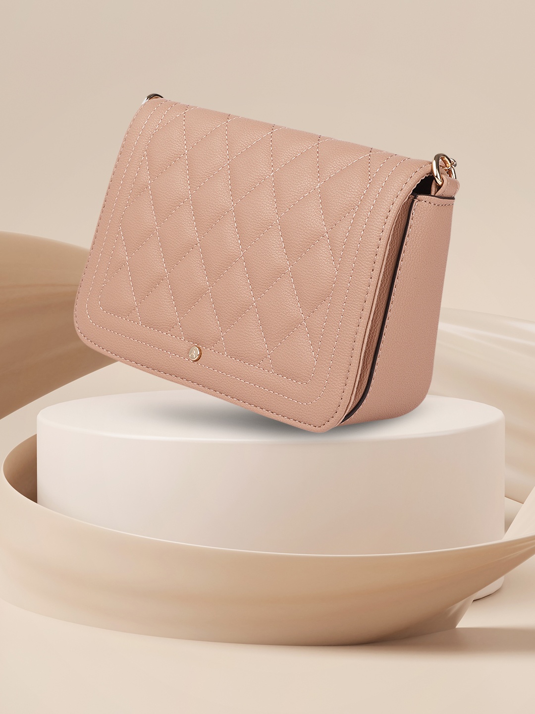 

Accessorize London Women Faux Leather Chryssa Sling Bag, Rose