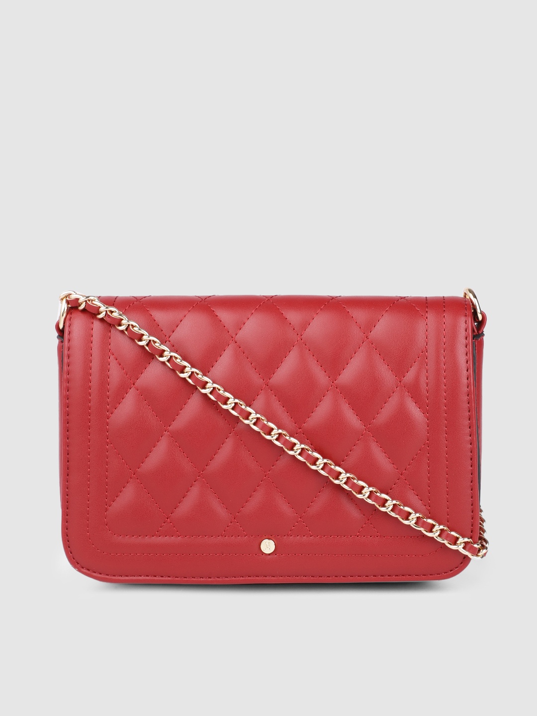 

Accessorize Women Red PU Structured Quilted Sling Bag