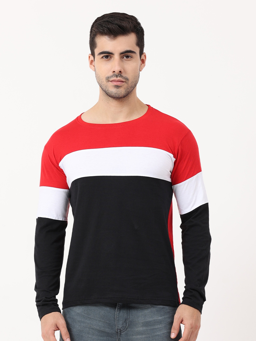 

Fleximaa Men Colorblocked T-shirt, Black