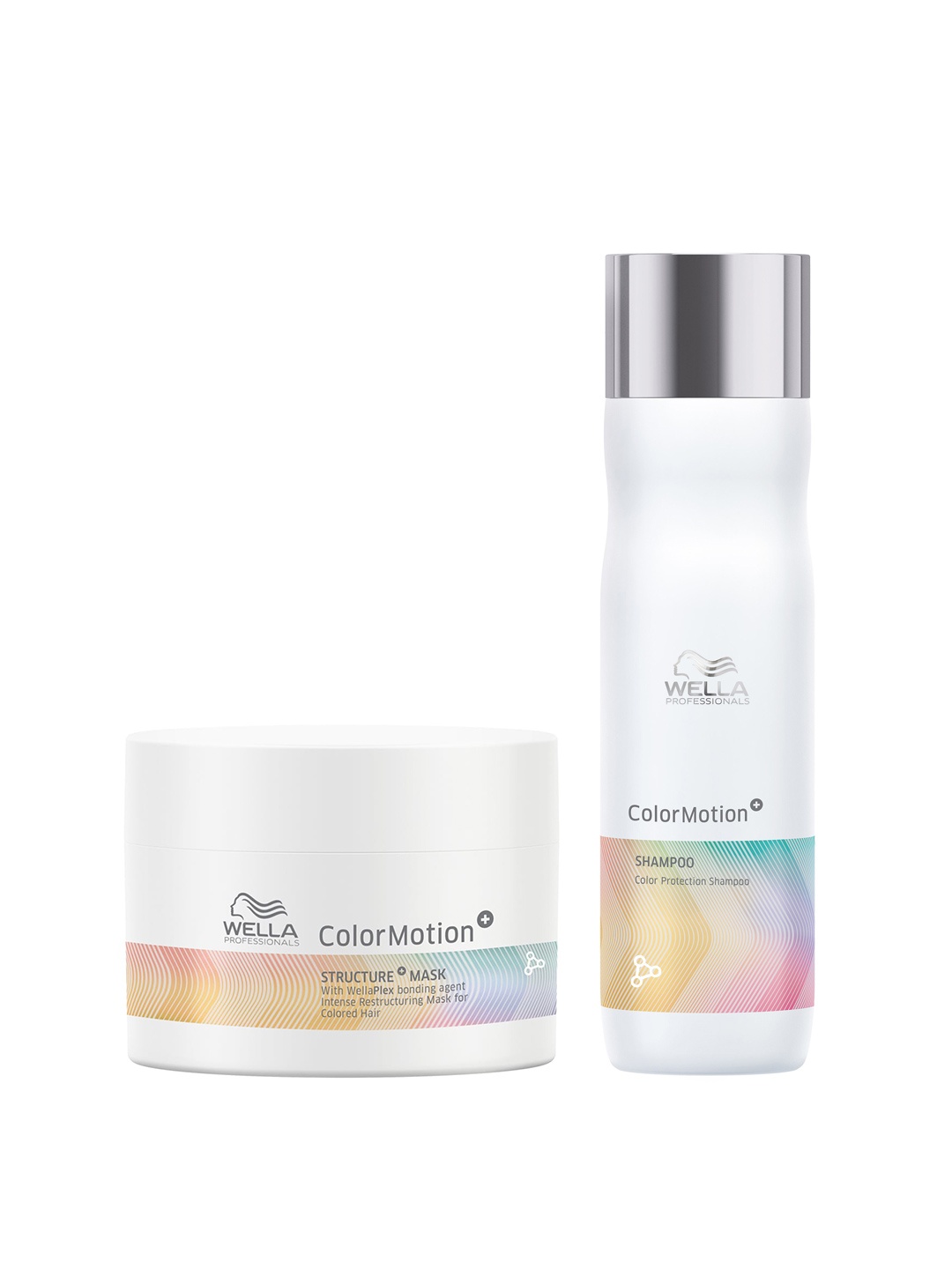 

WELLA PROFESSIONALS ColorMotion+ Color Protection Shampoo 250 ml & Structure+ Mask 150ml, White