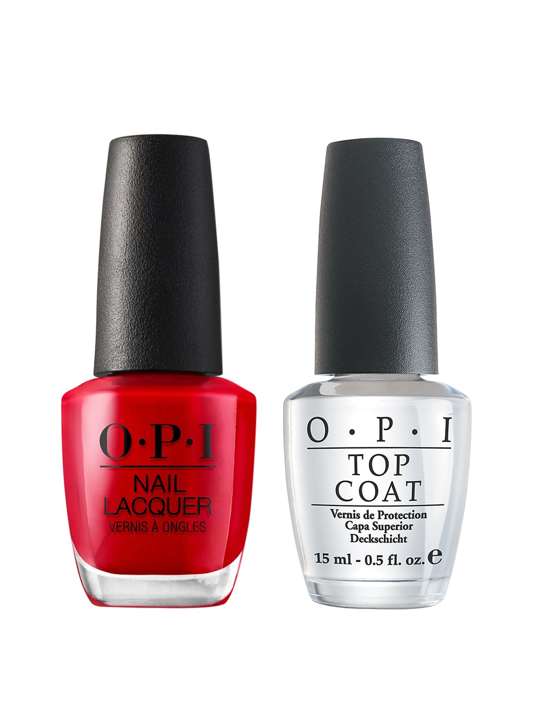 

O.P.I Set of 2 Nail Lacquer - Big Apple Red & Top Coat