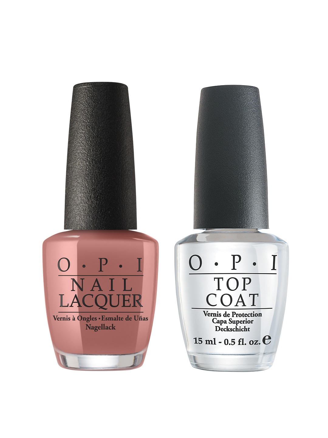 

O.P.I Set of 2 Nail Lacquer - Barefoot In Barcelona & Top Coat, Brown