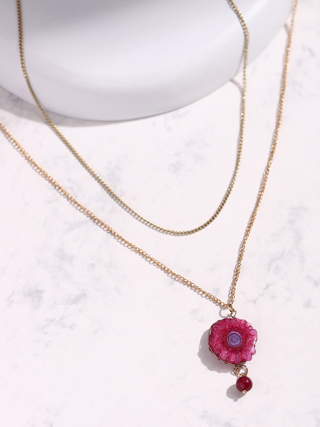 

DEEBACO Rose Gold & Pink Rose Gold-Plated Necklace