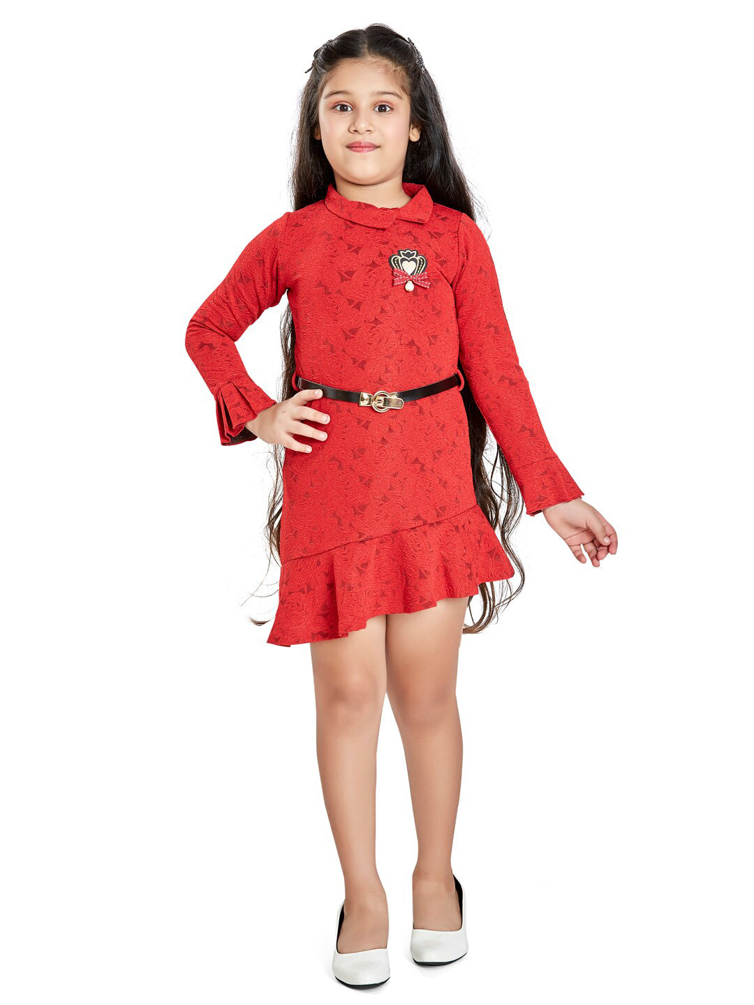 

Peppermint Girl Red Drop-Waist Dress