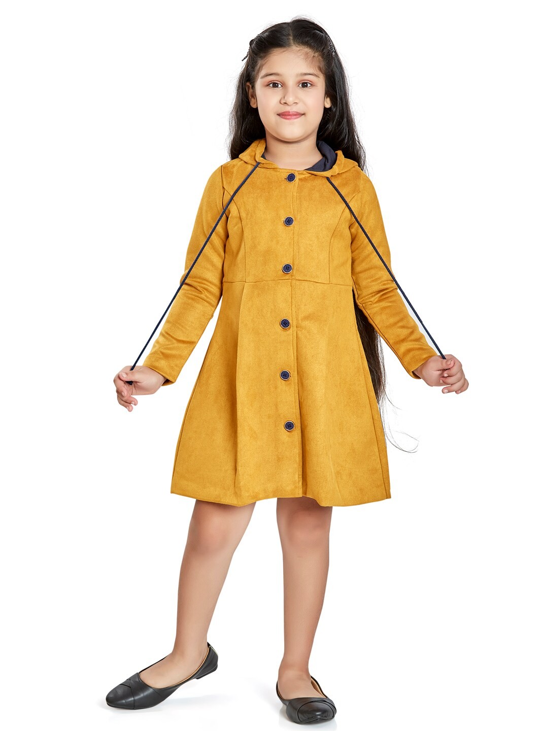 

Peppermint Mustard Yellow Satin A-Line Dress