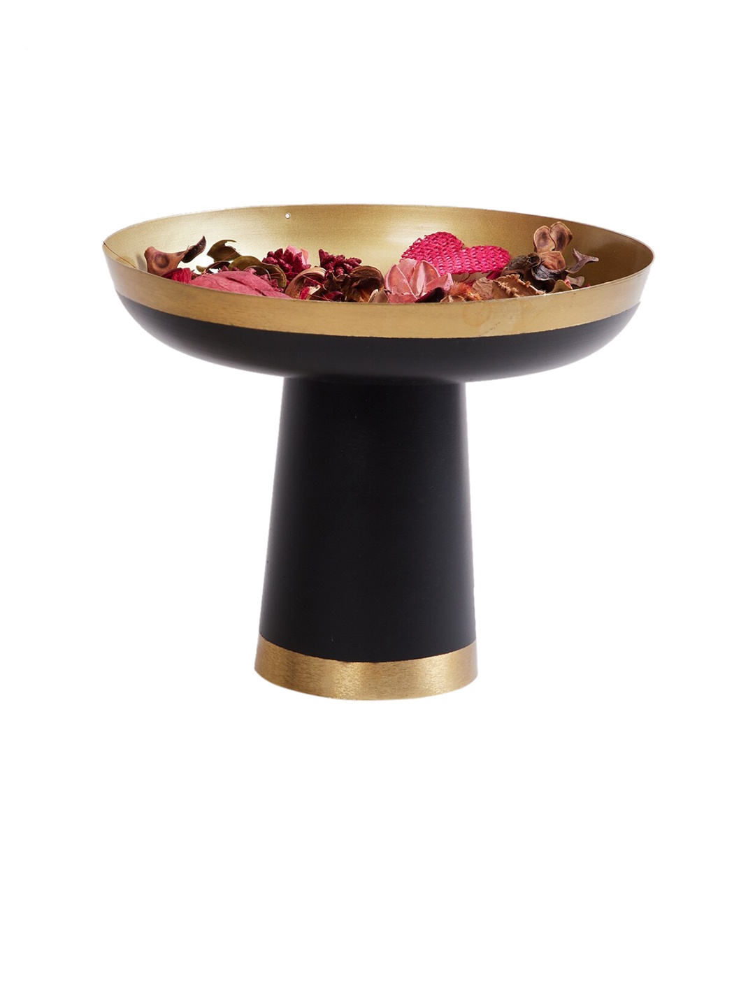 

Home Centre Black & Gold Metal Bowl with Stand