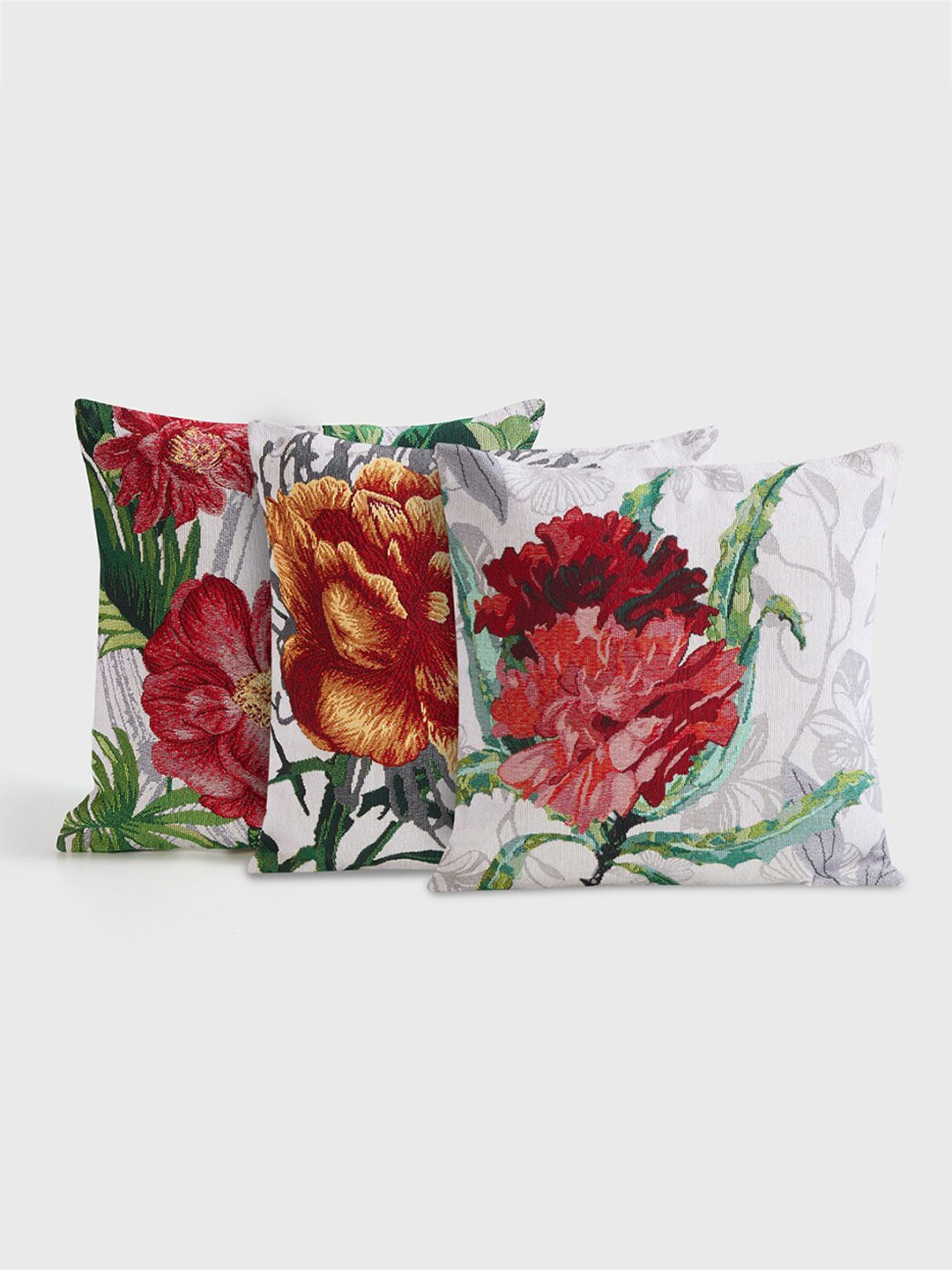 

Home Centre Multicolor Set of 3 Floral Square Cushion Covers, Multi